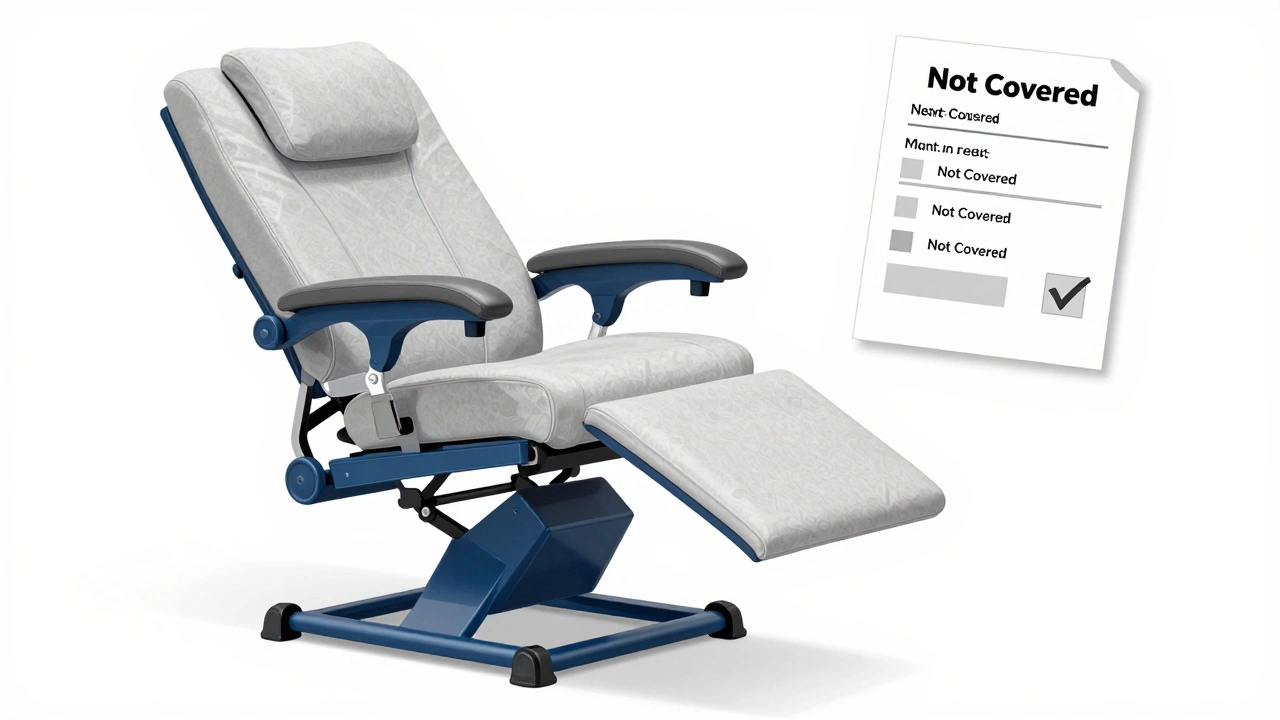 Cross-section diagram of a lift chair showing only the covered motorized lift mechanism.