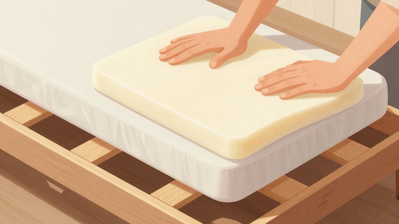 Adding memory foam topper and plywood bunkie board to sofa bed frame