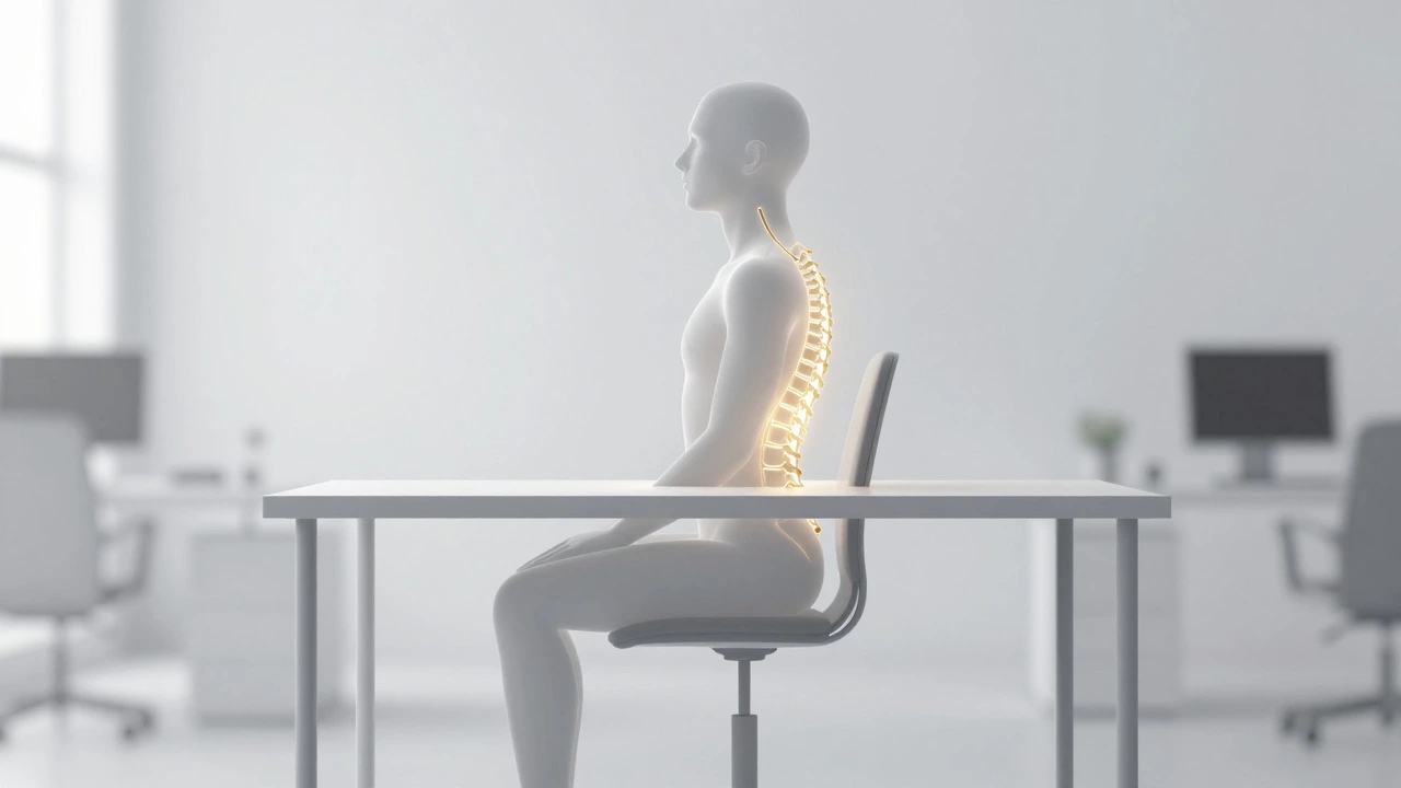 Illustration highlighting neutral spine alignment and core engagement