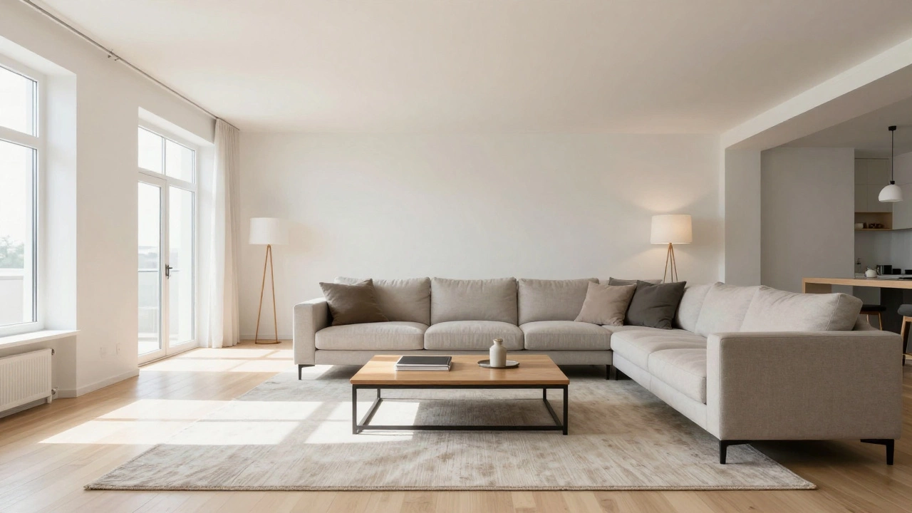 Living room layout showing proper spacing and flow