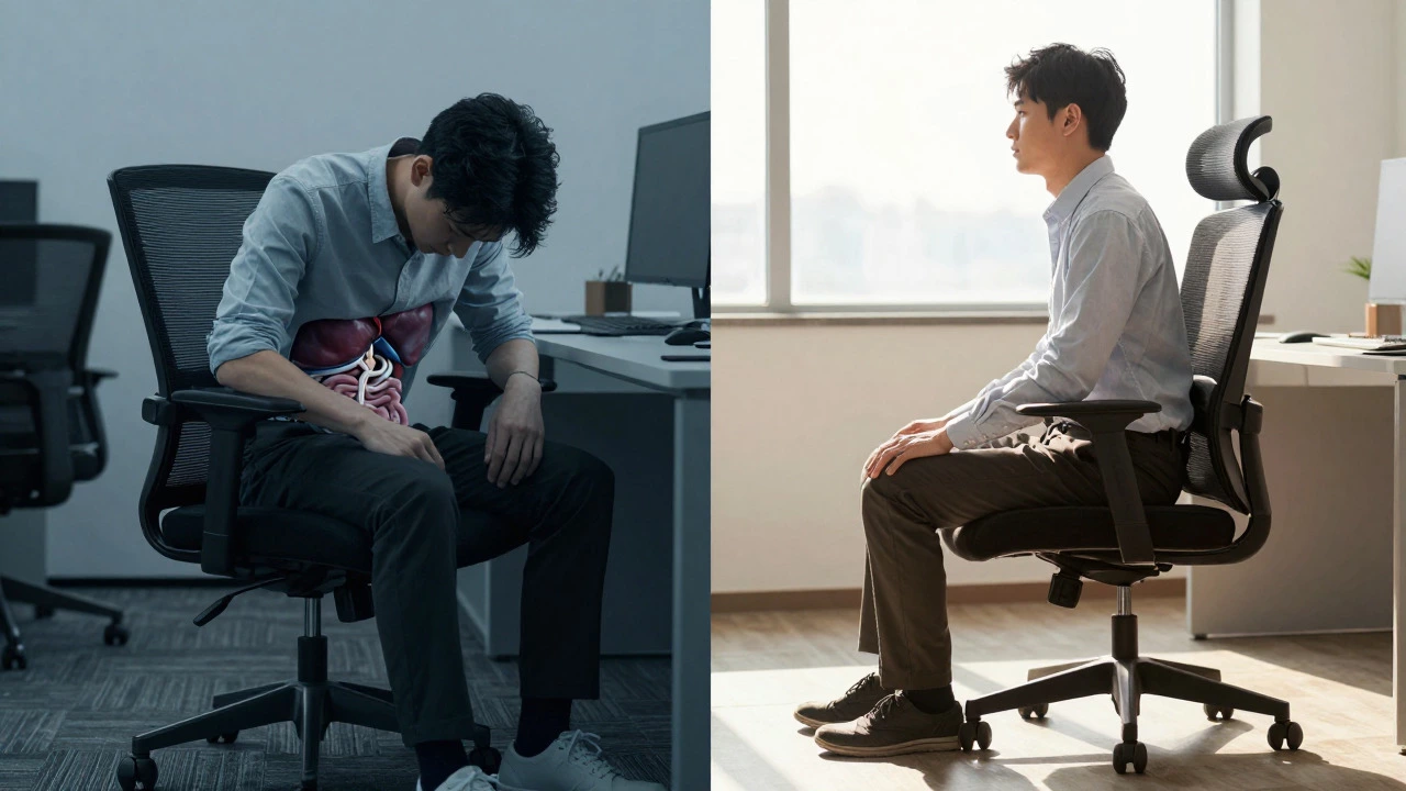 The Truth About Sitting Positions and Belly Fat: Ergonomics vs. Weight Loss