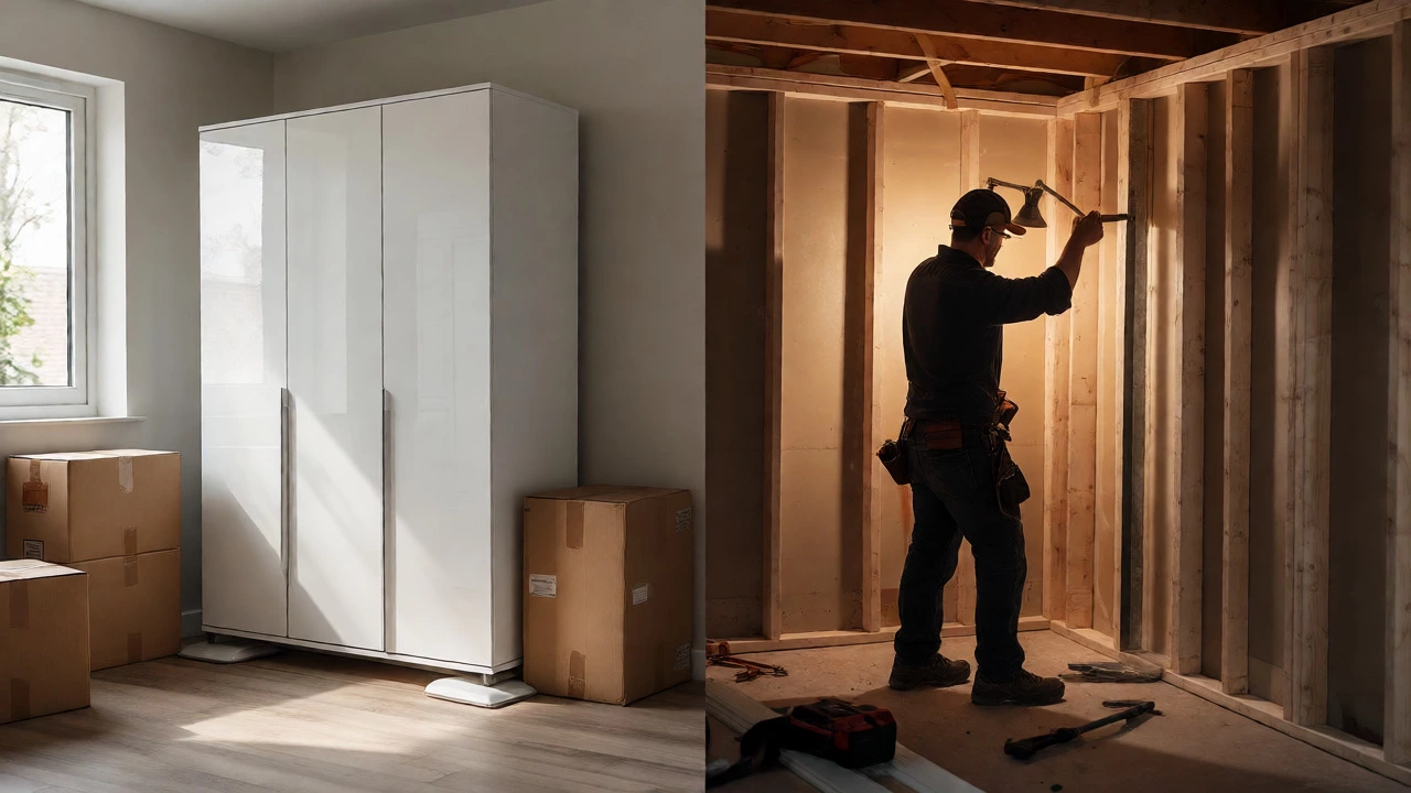 Comparison of portable wardrobe and closet construction