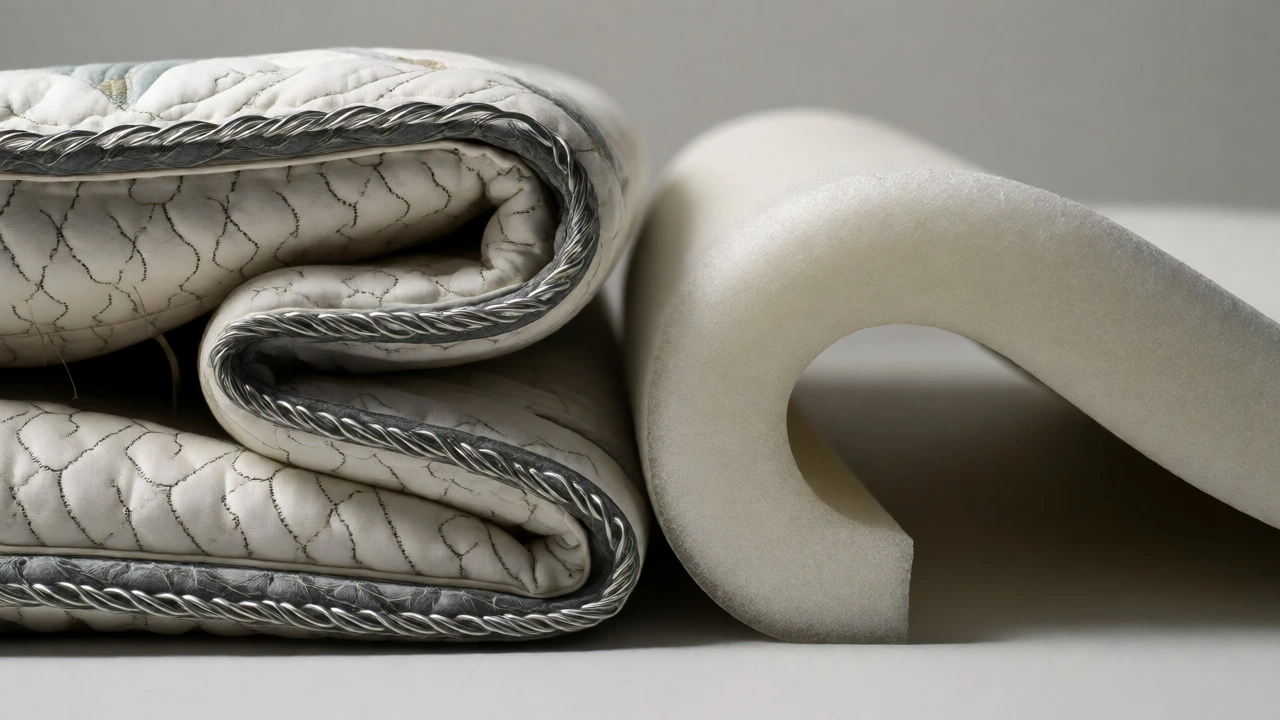 Comparison of rigid innerspring vs flexible memory foam bending