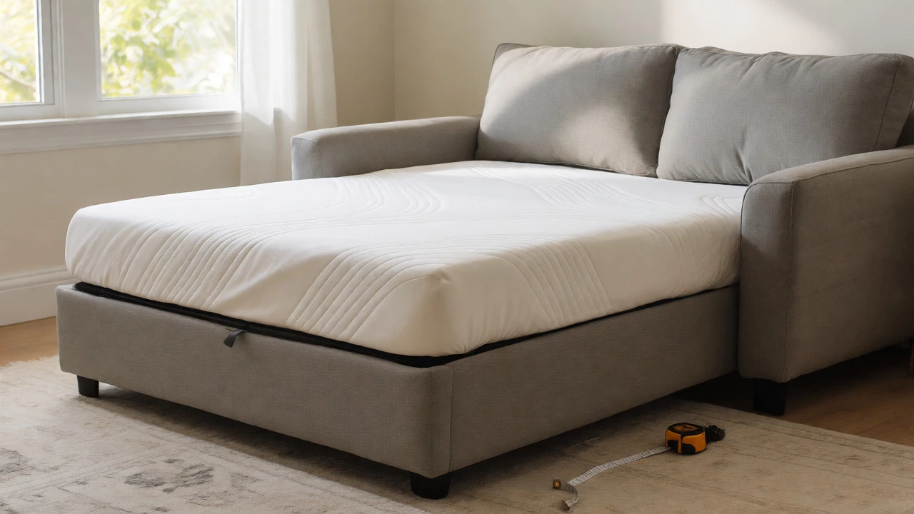 Perfectly fitted memory foam mattress on a pull-out sofa bed